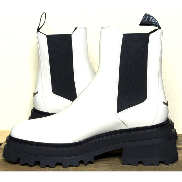 Zadig & Voltaire Boots Womens 10 EU 41 White Ride Chelsea Leather NEW SWCT00804 - Picture 3 of 12